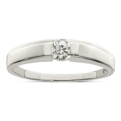 Sterling Silver CZ Round Ring
