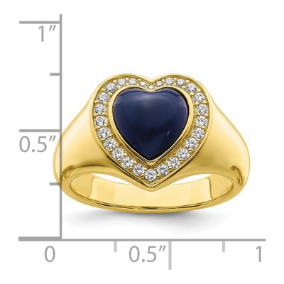 Gold-Plated Sterling Silver CZ Lazuli Heart Ring – view 4