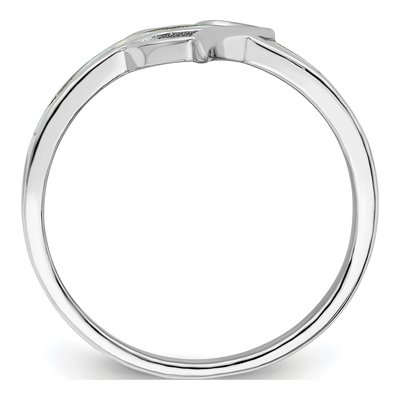 Sterling Silver Lab-Created Opal Heart Ring – view 3