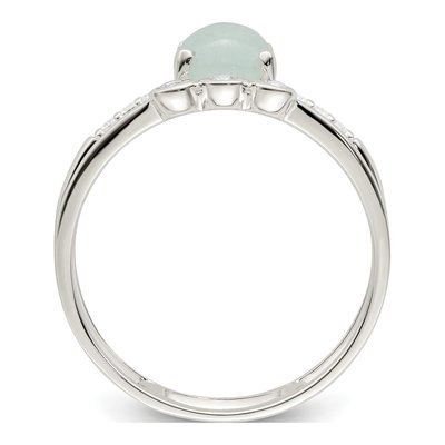 Sterling Silver CZ Quartzite Double Ring – view 3