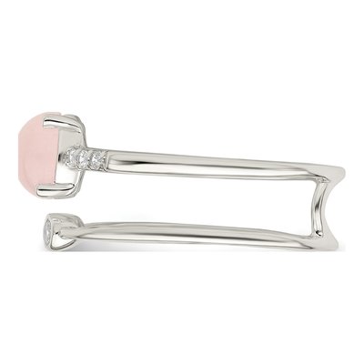Sterling Silver CZ Quartzite Double Ring – view 5