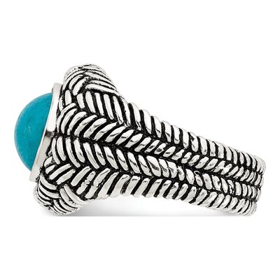 Sterling Silver Simulated Turquoise Ring – view 5