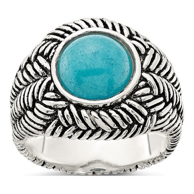 Sterling Silver Simulated Turquoise Ring