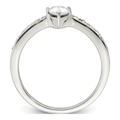 Sterling Silver Crystal & CZ Teardrop Ring – view 3