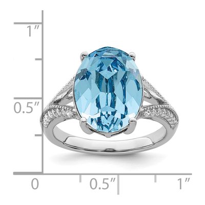 Sterling Silver Crystal & CZ Ring – view 3