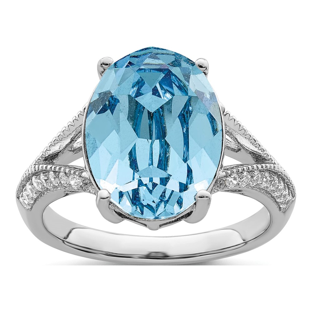 Sterling Silver Crystal & CZ Ring