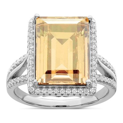 Sterling Silver Crystal & CZ Statement Ring