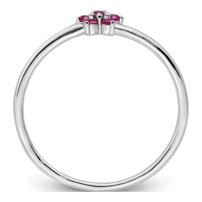 Sterling Silver CZ Flower Ring – view 3