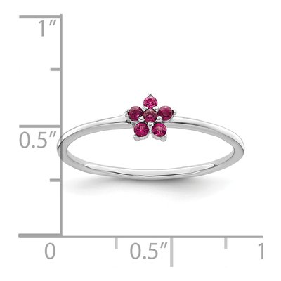 Sterling Silver CZ Flower Ring – view 5