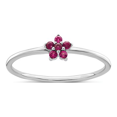 Sterling Silver CZ Flower Ring