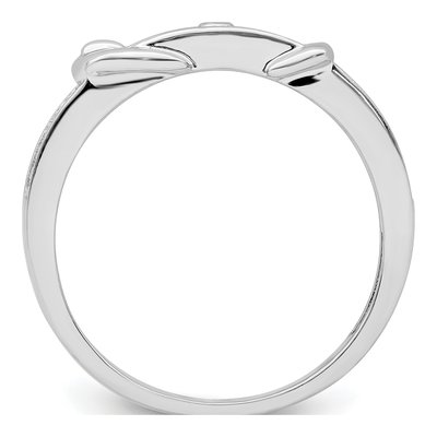 Sterling Silver CZ Corundum Buckle Ring – view 3
