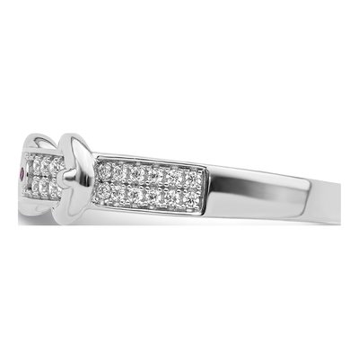 Sterling Silver CZ Corundum Buckle Ring – view 5