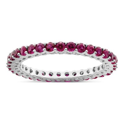 Sterling Silver Pink & White CZ 3 Ring Set – view 6