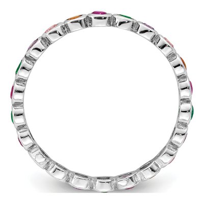 Sterling Silver CZ Multi-Color Ring – view 3