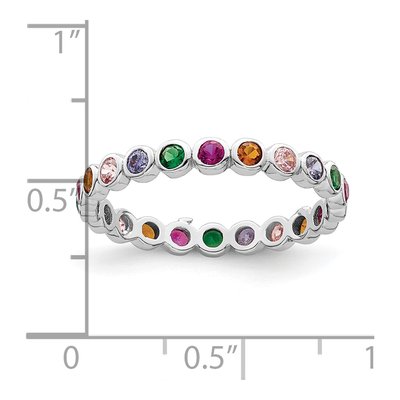 Sterling Silver CZ Multi-Color Ring – view 4