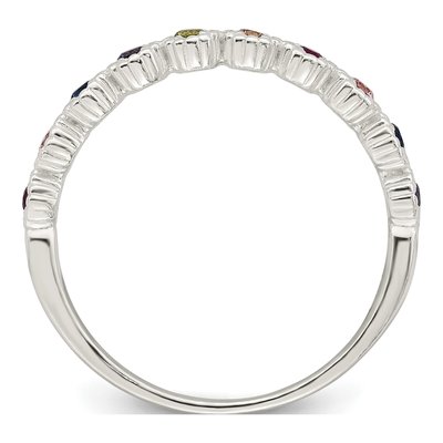 Sterling Silver CZ Rainbow Ring – view 3
