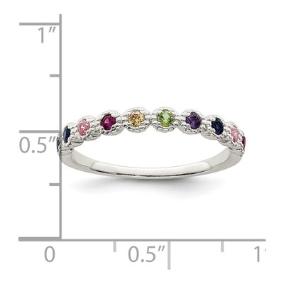 Sterling Silver CZ Rainbow Ring – view 4