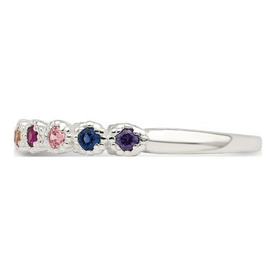 Sterling Silver CZ Rainbow Ring – view 5