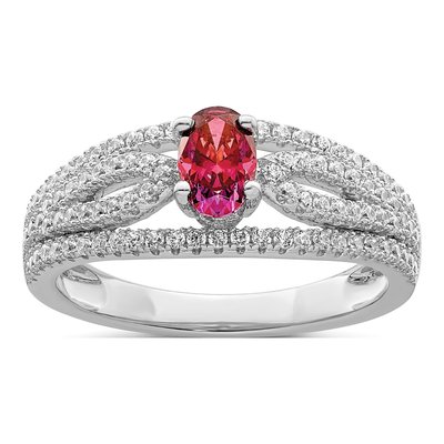 Sterling Silver Crystal & CZ Ring