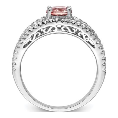 Sterling Silver CZ Glass Fancy Ring – view 3