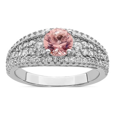 Sterling Silver CZ Glass Fancy Ring