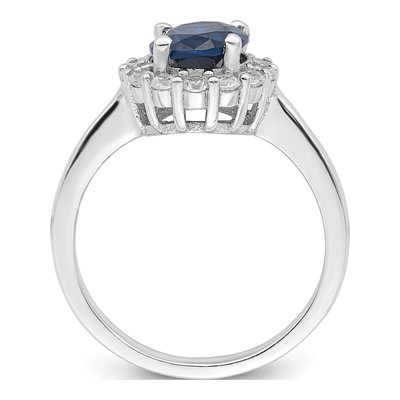 Sterling Silver CZ Oval Ring – view 3