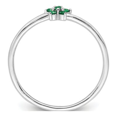Sterling Silver CZ Flower Ring – view 3