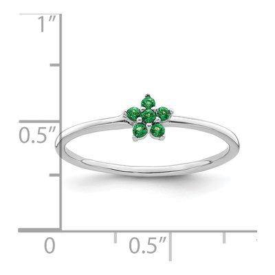 Sterling Silver CZ Flower Ring – view 4