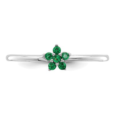 Sterling Silver CZ Flower Ring – view 6