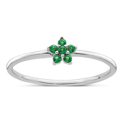 Sterling Silver CZ Flower Ring