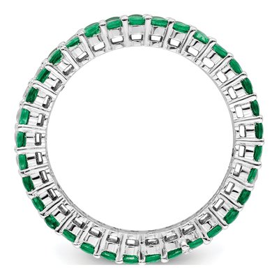 Sterling Silver Green & White CZ 3-Ring Set – view 3