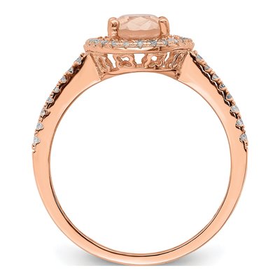 Rose Gold-Plated Sterling Silver CZ Oval Ring – view 3