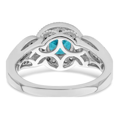 Sterling Silver CZ Aqua Ring – view 7