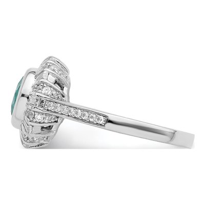Sterling Silver CZ Teal Ring – view 5