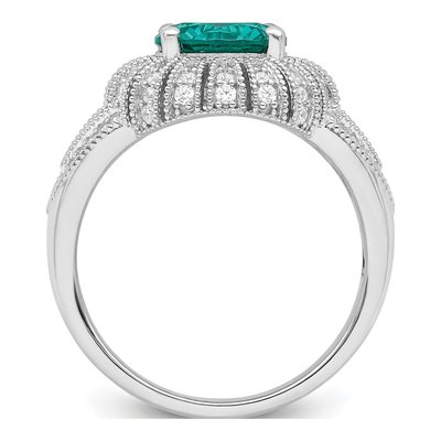 Sterling Silver CZ Vintage-Style Ring – view 3