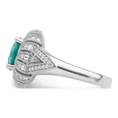 Sterling Silver CZ Vintage-Style Ring – view 5