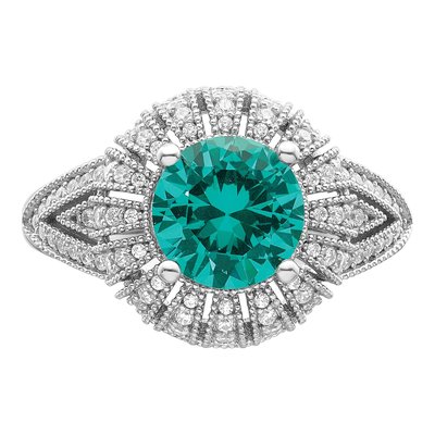 Sterling Silver CZ Vintage-Style Ring – view 6
