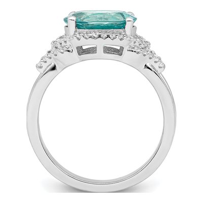 Sterling Silver CZ Oval Ring – view 3