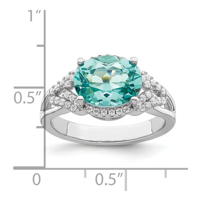 Sterling Silver CZ Oval Ring – view 4