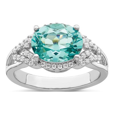 Sterling Silver CZ Oval Ring