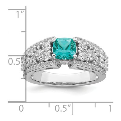 Sterling Silver CZ Teal Ring – view 4