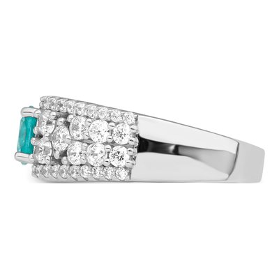 Sterling Silver CZ Teal Ring – view 5