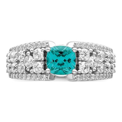 Sterling Silver CZ Teal Ring – view 6