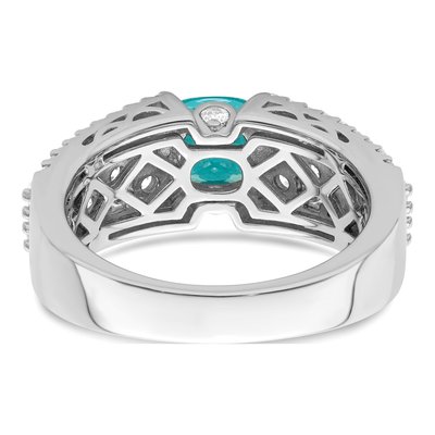 Sterling Silver CZ Teal Ring – view 7