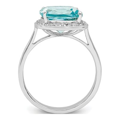 Sterling Silver Crystal & CZ Halo Ring – view 3