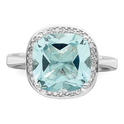 Sterling Silver Crystal & CZ Halo Ring – view 6