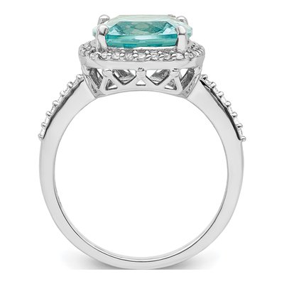 Sterling Silver Crystal & CZ Halo Ring – view 3