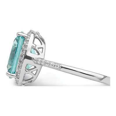 Sterling Silver Crystal & CZ Halo Ring – view 5