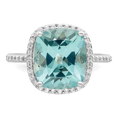 Sterling Silver Crystal & CZ Halo Ring – view 6