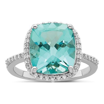 Sterling Silver Crystal & CZ Halo Ring
